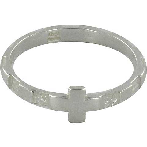 Rosario anello in argento 925 con 10 quadrati misura italiana n°14- diametro interno mm 17,10 circa