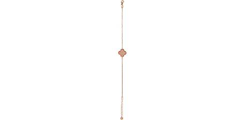Braccialetto con quadrifoglio con strass in argento 925 con bagno in oro rosa 