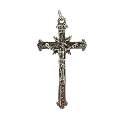 Croce distintivo con spilla con Cristo riportato in argento 925 - 2,6 cm