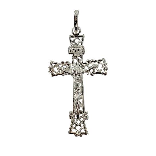 Croce in argento 925 con Cristo riportato - 3,5 cm