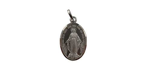 Medaglia Madonna Miracolosa in Argento 925, Altezza dell'Ovale: 2 cm, Larghezza: 1,4 cm