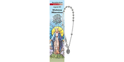 Bracciale rosario Madonna Miracolosa con 11 grani in argento da 4 mm