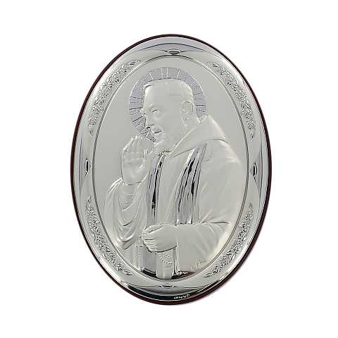 Quadro Sacra Famiglia in argento 925 e legno - 17 x 13 cm