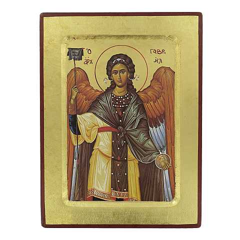 Icona San Gabriele Arcangelo, produzione greca su legno - 24 x 18 cm