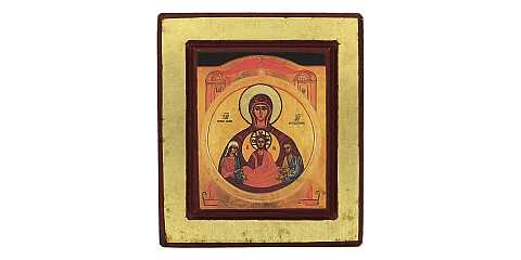 Icona degli sposi - Nostra Signora dell'Alleanza, produzione greca su legno - 14 x 12 cm