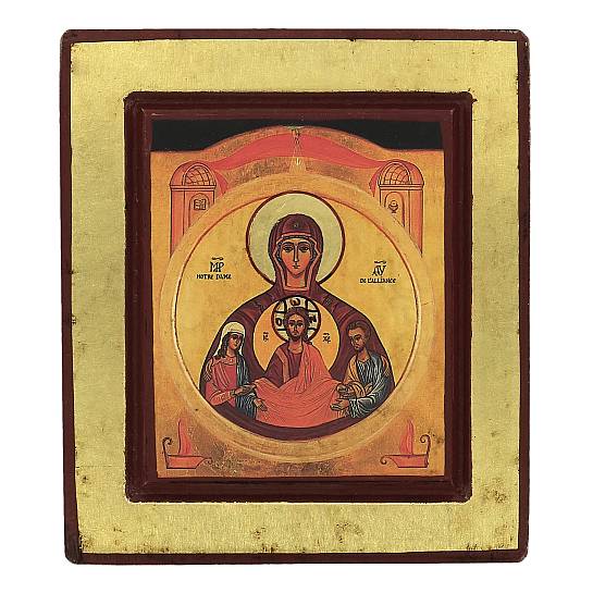 Icona degli sposi - Nostra Signora dell'Alleanza, produzione greca su legno - 14 x 12 cm