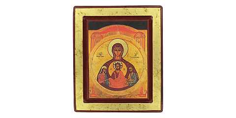 Icona degli sposi - Nostra Signora dell'Alleanza, produzione greca in legno - 19 x 16 cm