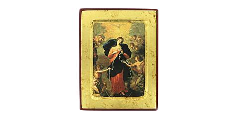 Icona Madonna che scioglie i nodi, produzione greca su legno - 18 x 14 cm