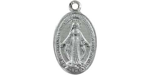 Medaglia Miracolosa in alluminio argentato - altezza medaglietta 1,4 cm circa