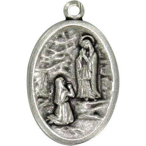 Medaglia Lourdes in metallo ossidato mis. 2,5 x 1,5 cm.