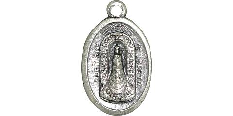 Medaglia Madonna Loreto in metallo ossidato - 2,5 cm