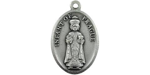 Medaglia Di Gesù Bambino Di Praga, Ciondolo In Metallo Ossidato, 2,5 x 1,5 Cm