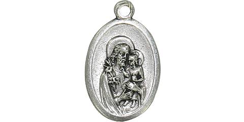 Medaglia San Giuseppe in metallo ossidato misura 2,5 x 1,5 cm.