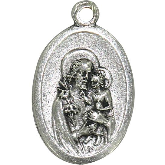 Medaglia San Giuseppe in metallo ossidato misura 2,5 x 1,5 cm.