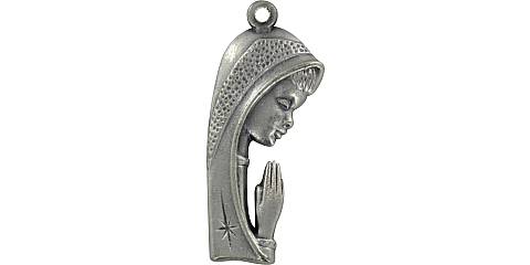 Medaglia Madonna di profilo in metallo - 3,5 cm