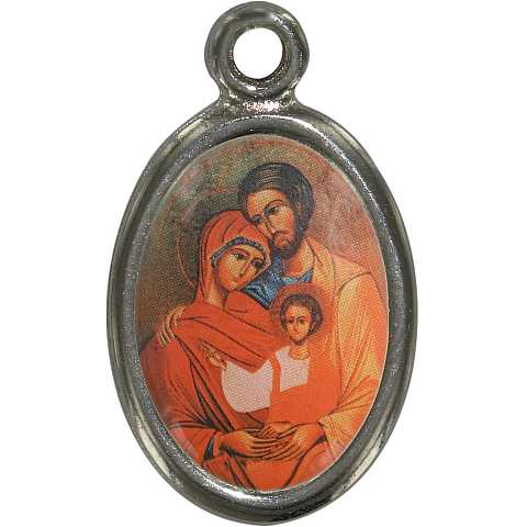 Medaglia Santa Famiglia Icona in metallo nichelato e resina - 1,5 cm