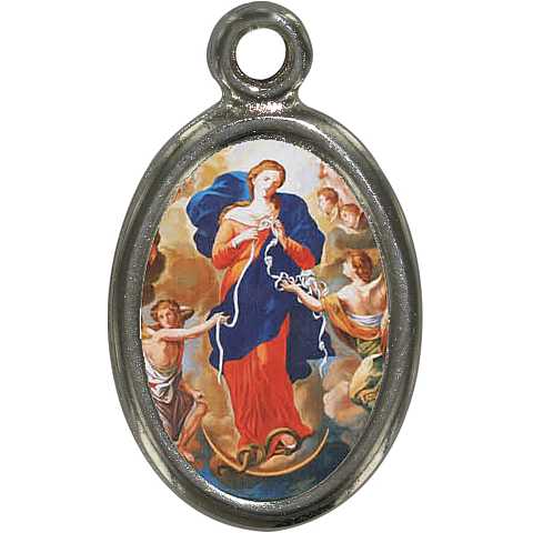 Medaglia Madonna che scioglie i nodi in metallo nichelato e resina - 1,5 cm