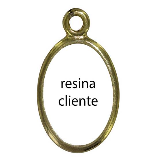 Medaglia metallo dorato immagine cliente in resina - 2,5 cm
