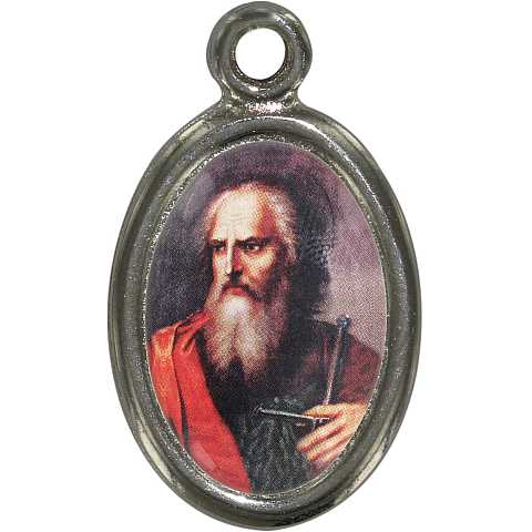 Medaglia San Paolo in metallo nichelato e resina - 2,5 cm