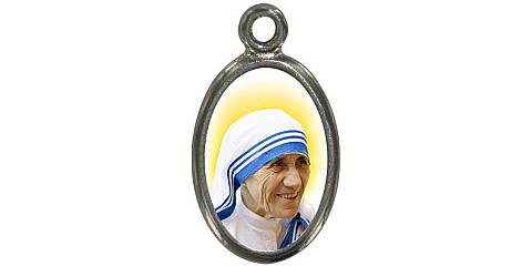 Medaglia Madre Teresa di Calcutta in metallo nichelato e resina - 3,5 cm