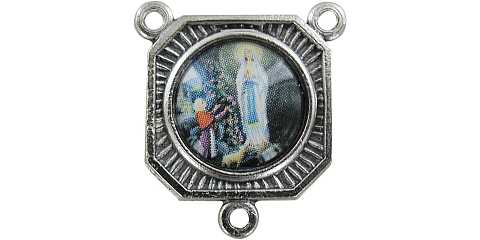 Crociera Lourdes in metallo ossidato e resina per rosario fai da te