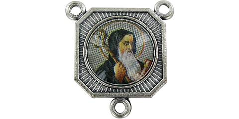 Crociera San Benedetto in metallo ossidato e resina  per rosario fai da te
