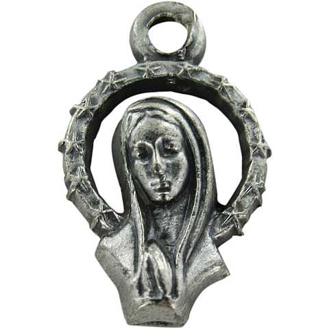 STOCK Medaglia Madonna pregante in metallo ossidato - 1,4 cm