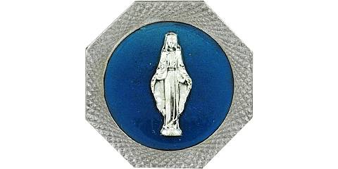 Calamita Madonna Miracolosa con forma ottagonale in metallo nichelato - 4 cm