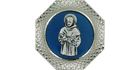 Calamita San Francesco con forma ottagonale in metallo nichelato - 4 cm
