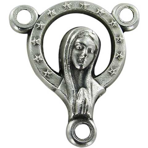 Crociera Madonna in metallo per rosario fai da te