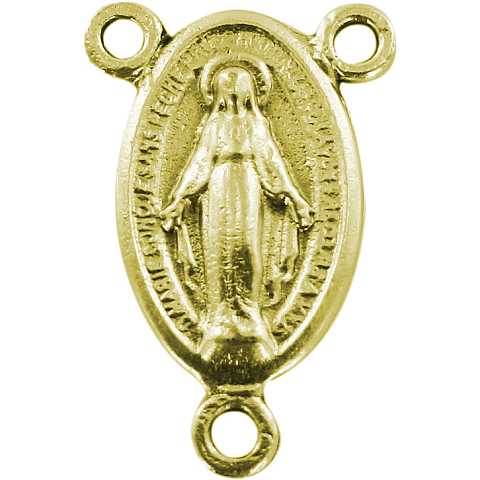 Crociera Miracolosa ovale in metallo dorato per rosario fai da te