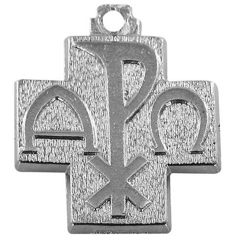 STOCK: Croce Alfa Omega in metallo ossidato - 2 cm