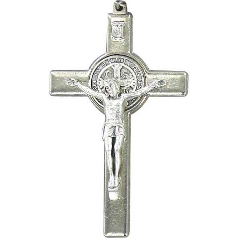 Croce San Benedetto in metallo ossidato - 7,5 cm