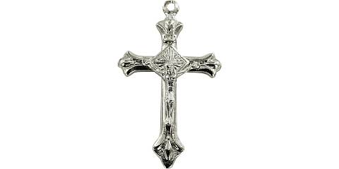 Croce in metallo argentato con Cristo - 3 cm