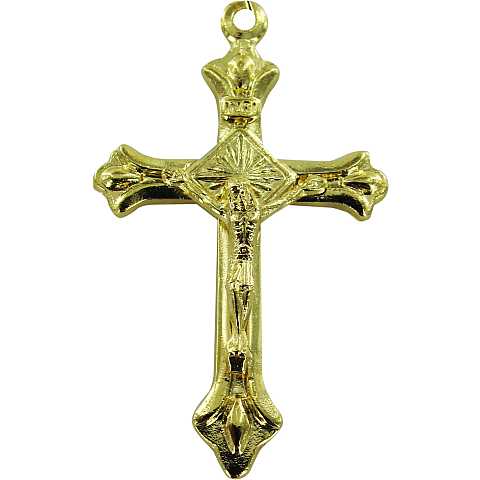 Croce in metallo dorato con Cristo - 3 cm