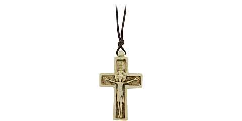 Croce antichizzata con cordone - 6 cm