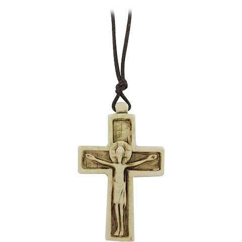 Croce antichizzata con cordone - 6 cm