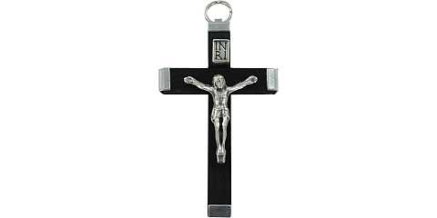 Croce in legno nero con retro in metallo - 4,3 cm