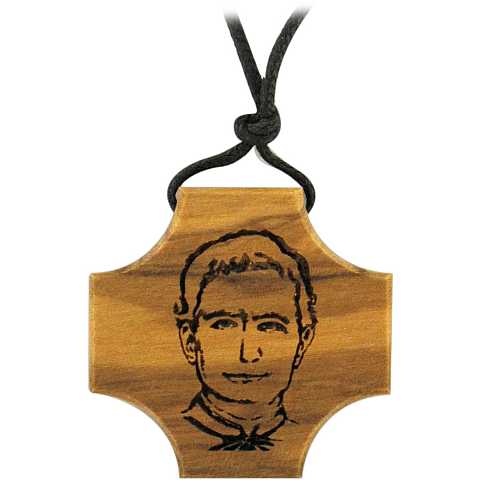 Croce Don Bosco in legno di ulivo con incisione