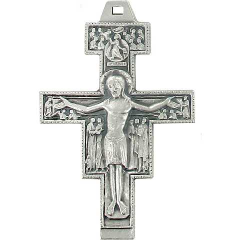Crocifisso di San Damiano su legno da parete - 102 x 76 cm 