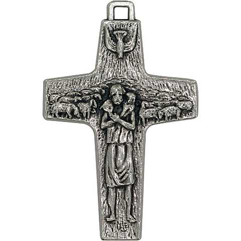 Croce in metallo modello Papa Francesco - 3,7 cm x 2,6 cm x 1 mm