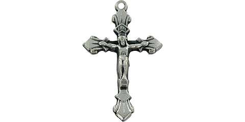Croce con Cristo riportato in metallo ossidato - 4,5 cm