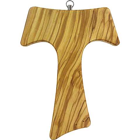 Croce Tau da parete in legno di ulivo (croce di San Francesco d'Assisi) - 20 cm