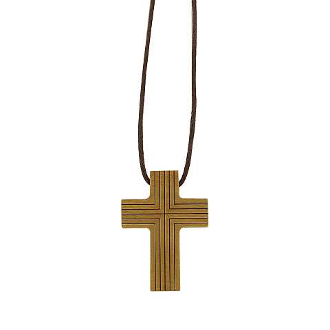 Croce ulivo Giovanni Paolo II cm. 4 con cordone