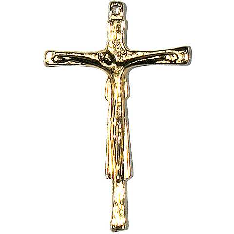 Croce con Cristo e Madonna in metallo dorado - 9 cm
