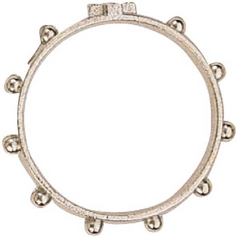 Rosario anello in metallo nichelato Ø 20 mm