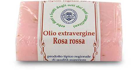 Saponetta alla rosa rossa e olio extra vergine d'oliva dei Frati Carmelitani Scalzi - 100g