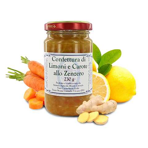 Marmellata di limoni e carote allo zenzero dei Frati Carmelitani Scalzi - Vasetto 230 gr