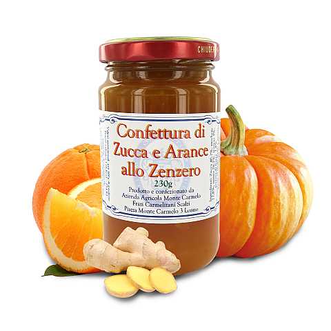 Confettura di zucca e arance allo zenzero del convento dei Frati Carmelitani Scalzi - Vasetto 230 gr