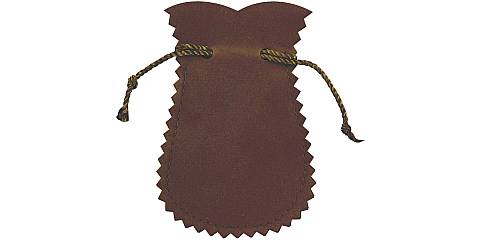 Portarosario anfora in panno vellutato di colore marrone - 9,5 x 5 cm